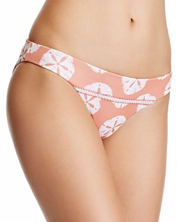 Women’s Diane Blanket Stitch Embroidered Swim Bottom Sand Dollar Small