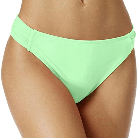 Women’s Solid Ruched Bikini Bottom Aqua Mint S