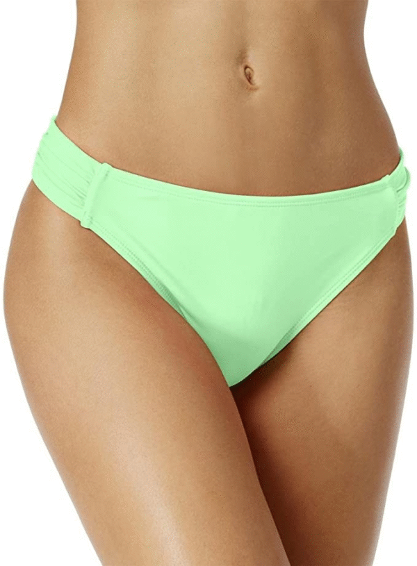 Women’s Solid Ruched Bikini Bottom Aqua Mint S