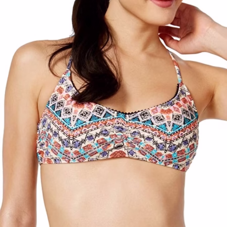 Junior’s Lace-Up Bralette Bikini Top Multi XL