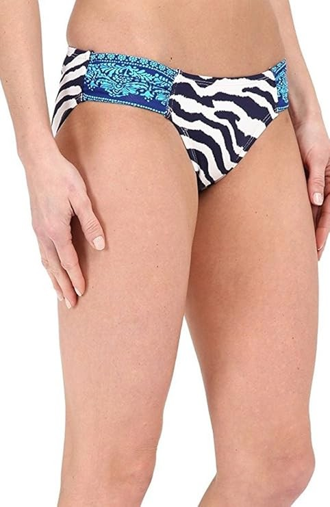 Women’s Zebra Hipster Bikini Bottom Mare Navy Small (6–8) - Image 2