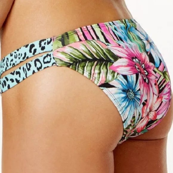 Women’s Sasha Floral Print Split-Side Bikini Bottom Multi XL - Image 2