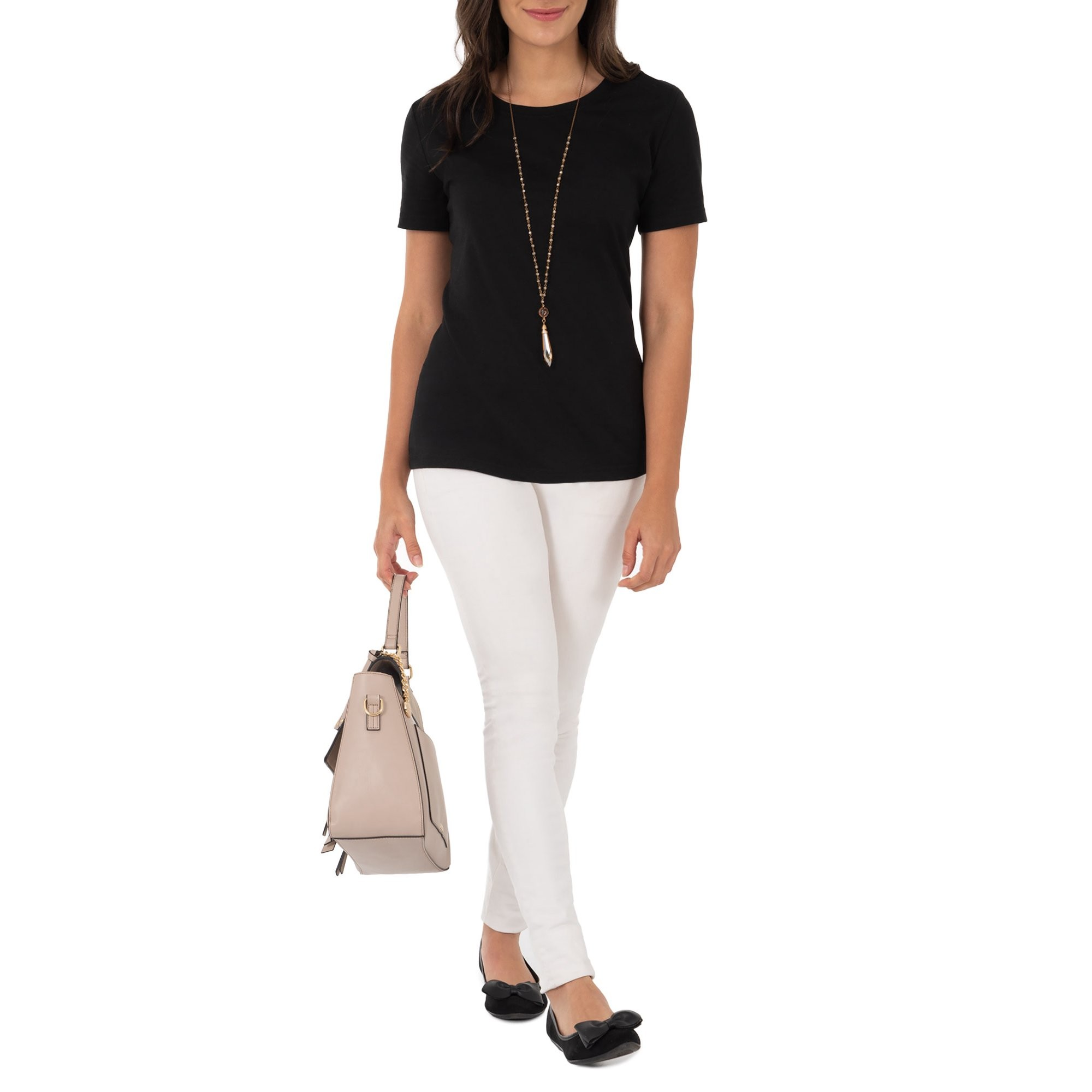 Women’s Short Sleeve Crewneck T-Shirts 2-Pack Black Soot & Arctic White L – Everyday Comfort in a Classic Fit - Image 3