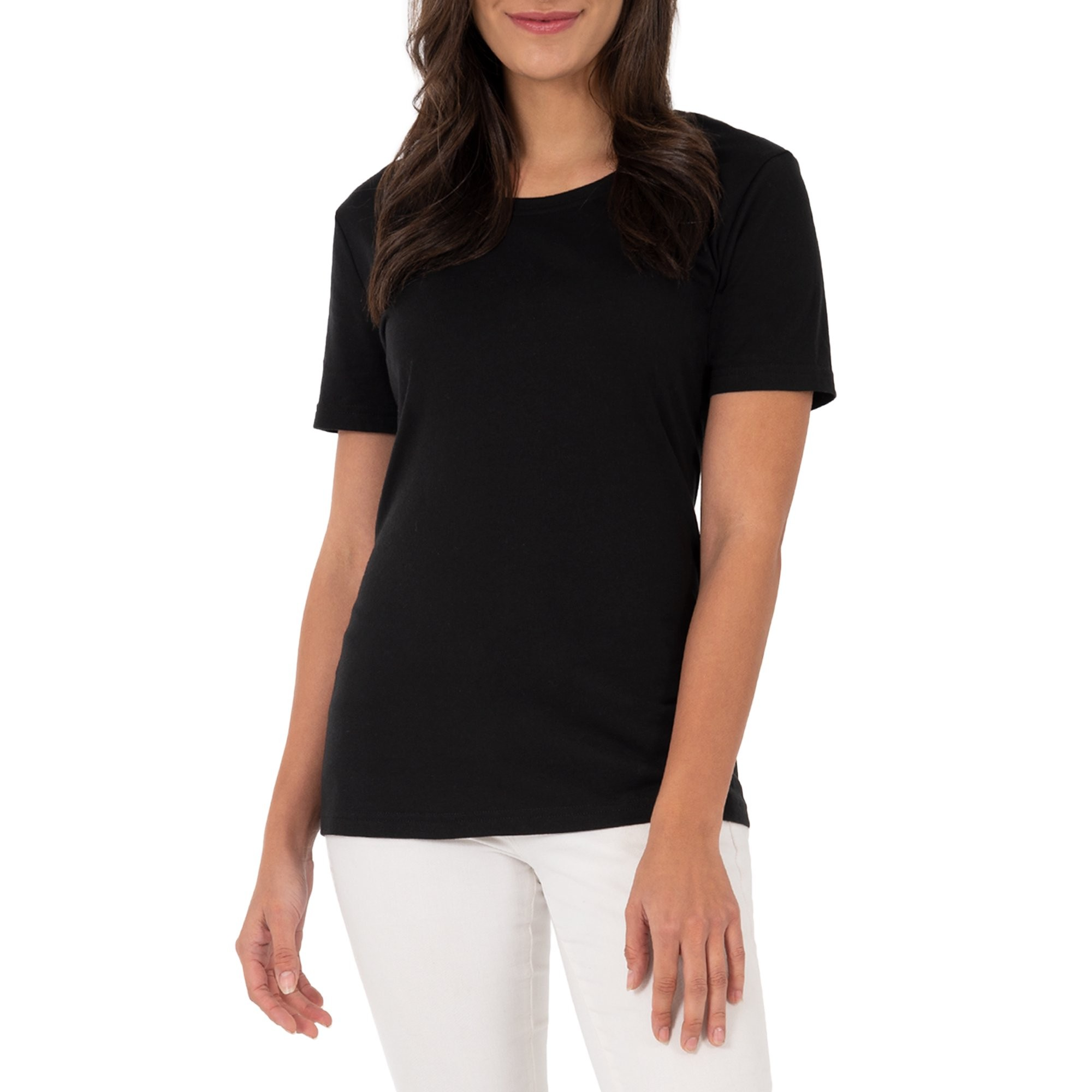 Women’s Short Sleeve Crewneck T-Shirts 2-Pack Black Soot & Arctic White L – Everyday Comfort in a Classic Fit - Image 6