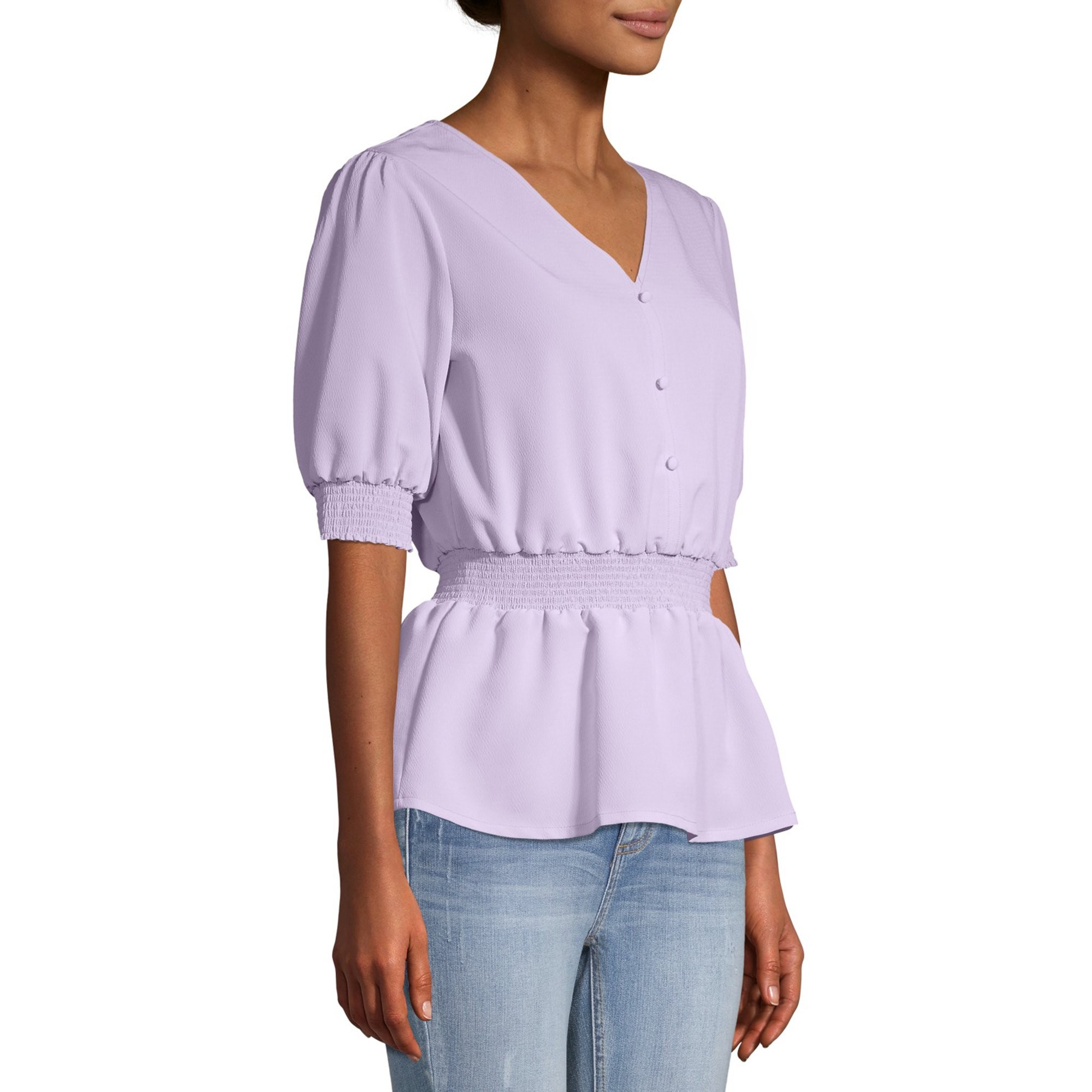 Women’s Button Smock Top Lavender Sunrise Small – Light, Feminine & Effortlessly Chic - Image 6