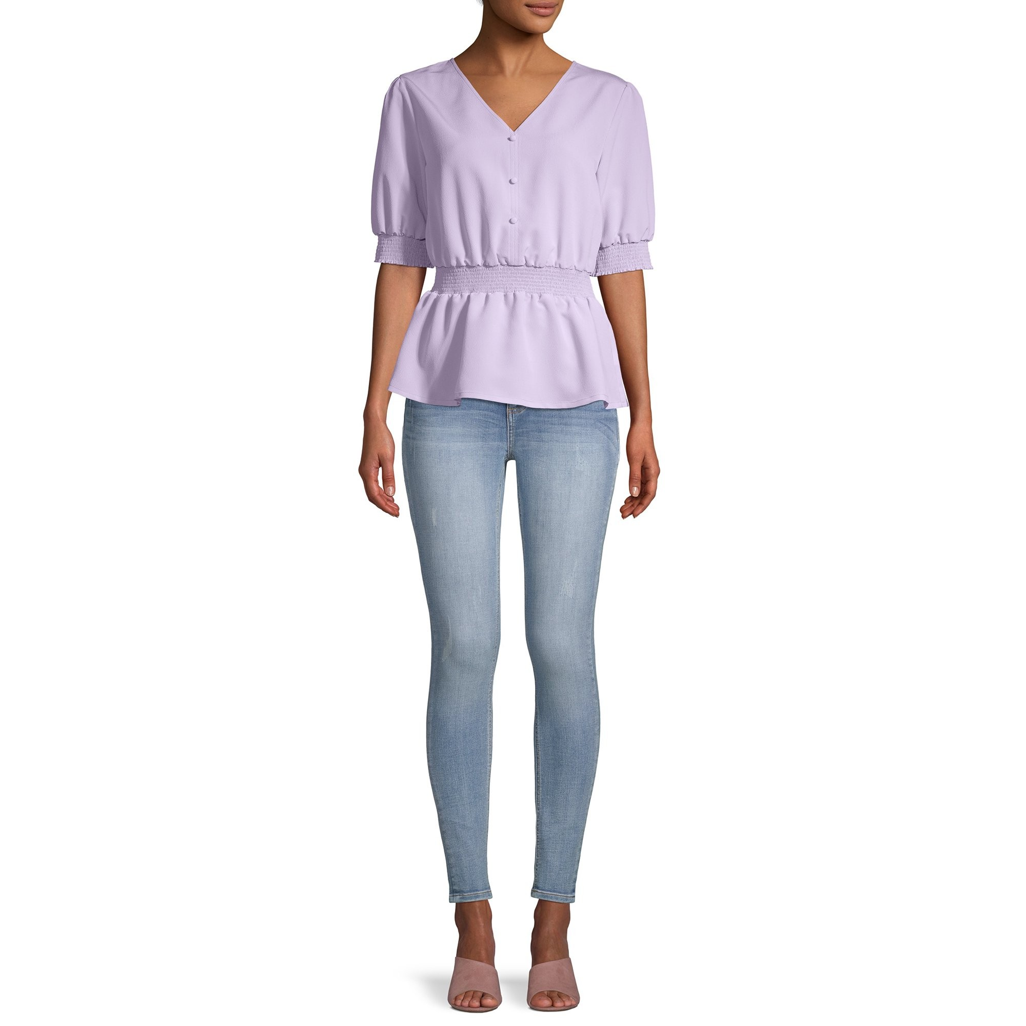 Women’s Button Smock Top Lavender Sunrise Small – Light, Feminine & Effortlessly Chic - Image 5