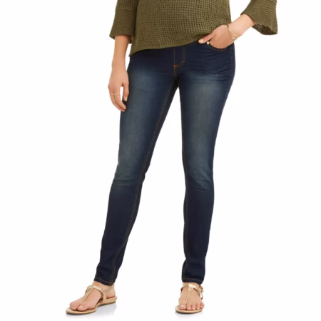 Maternity Skinny Jeans with Full Panel Dark Wash L – Comfort & Support for Every Stage
