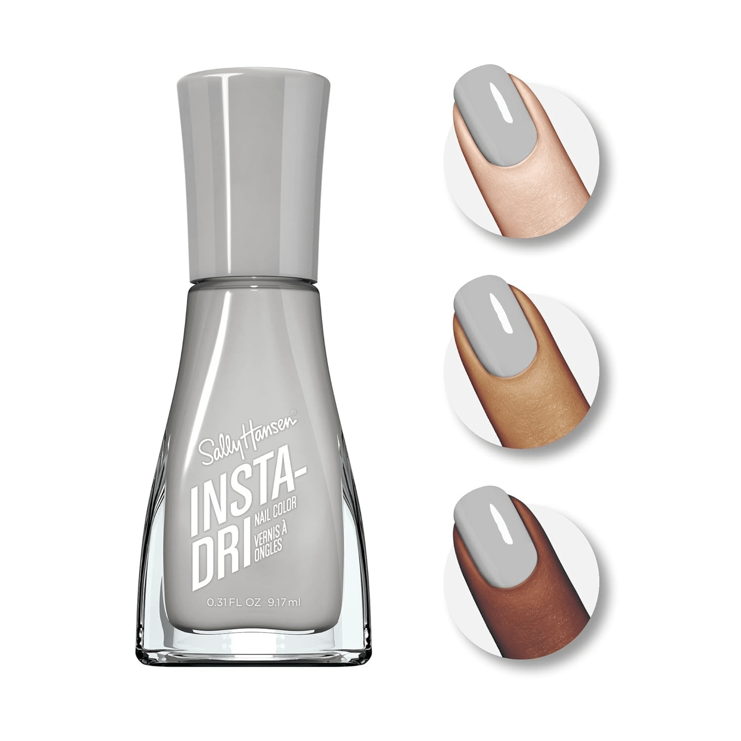 Sally Hansen Insta-Dri Nail Polish, 533 Seize the Gray, 0.31 fl oz