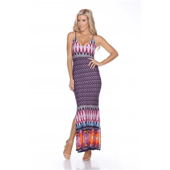 White Mark Women’s Nila Maxi Dress, Purple/Orange, L - Image 2