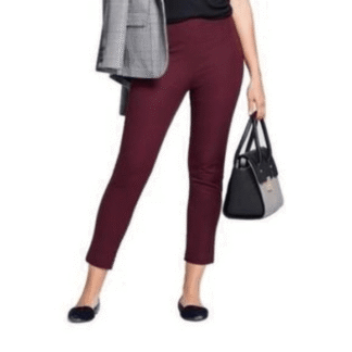 Women’s Skinny High Rise Ankle Pants, Burgundy, 10