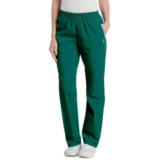 Landau Women's Classic Relaxed Scrub Pants, Hunter Green, Petite Medium