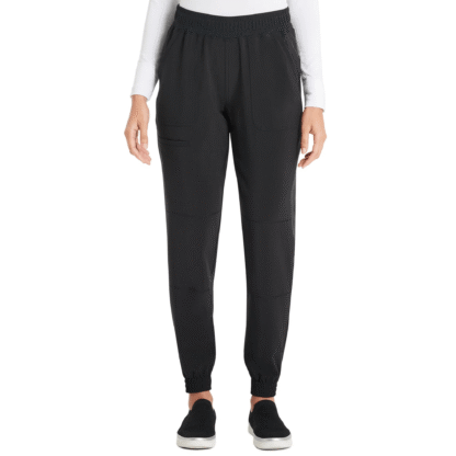 Women's Premium Performance Yoga Scrub Pants with Jogger Cuff, Black, Size XS