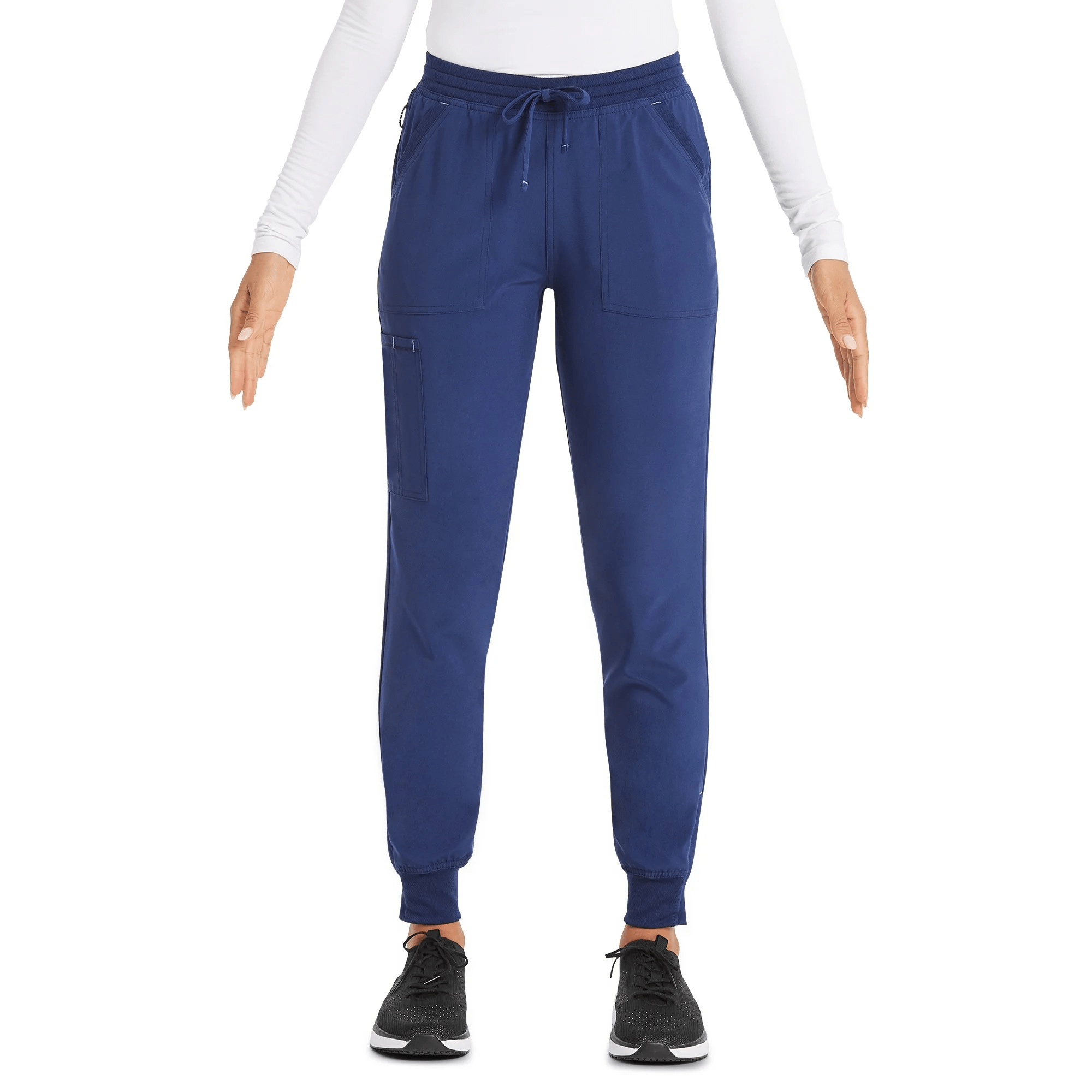 Scrubstar Women’s Premium Performance Stretch Drawstring Jogger Cargo Scrub Pants, Indigo, M