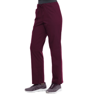 Scrubstar Core Essentials Unisex Scrub Pants with Drawstring Tie, Wine, XL