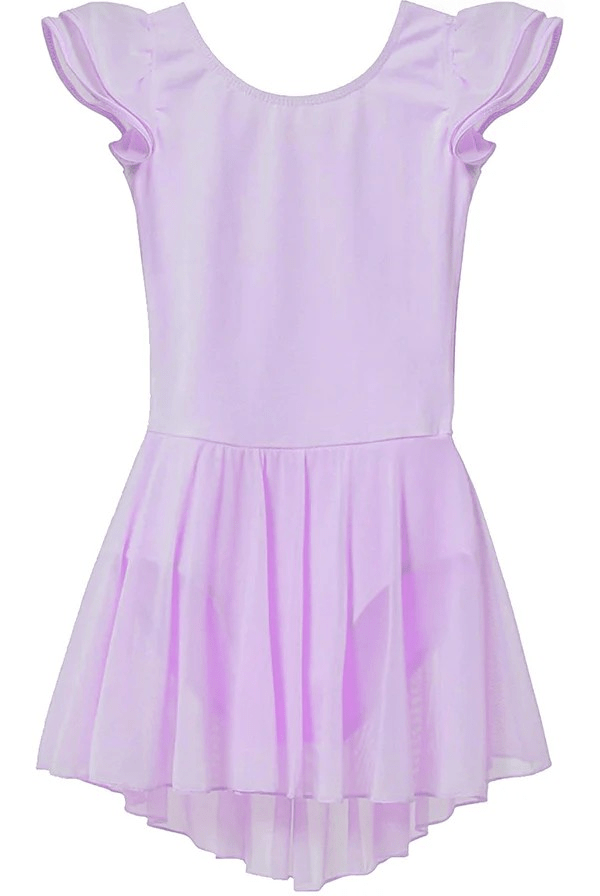 Toddler Girl Flutter Sleeve Ballet Leotard, Purple, XS - Image 3