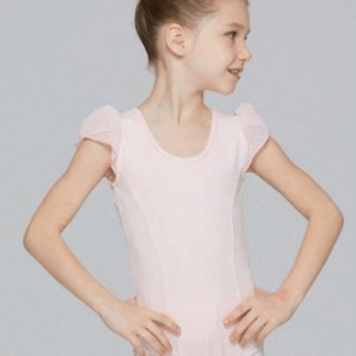 Toddler Girls Cap Sleeve Bow Back Leotard, Pink, S
