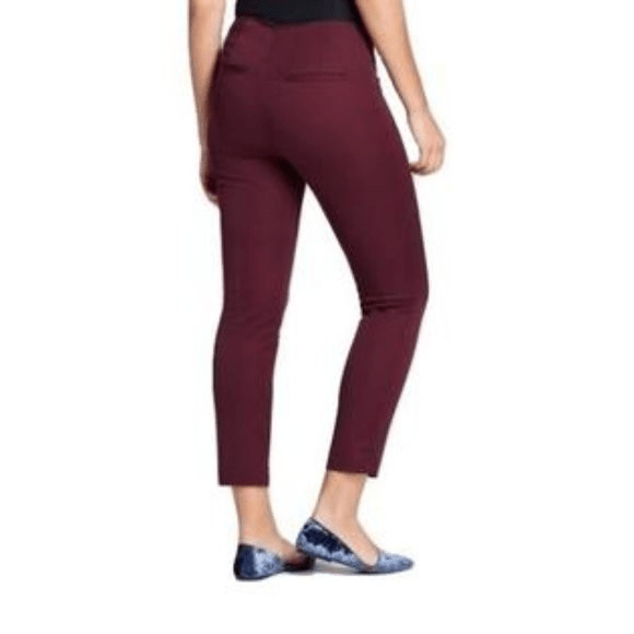 Women’s Skinny High Rise Ankle Pants, Burgundy, 10 - Image 2
