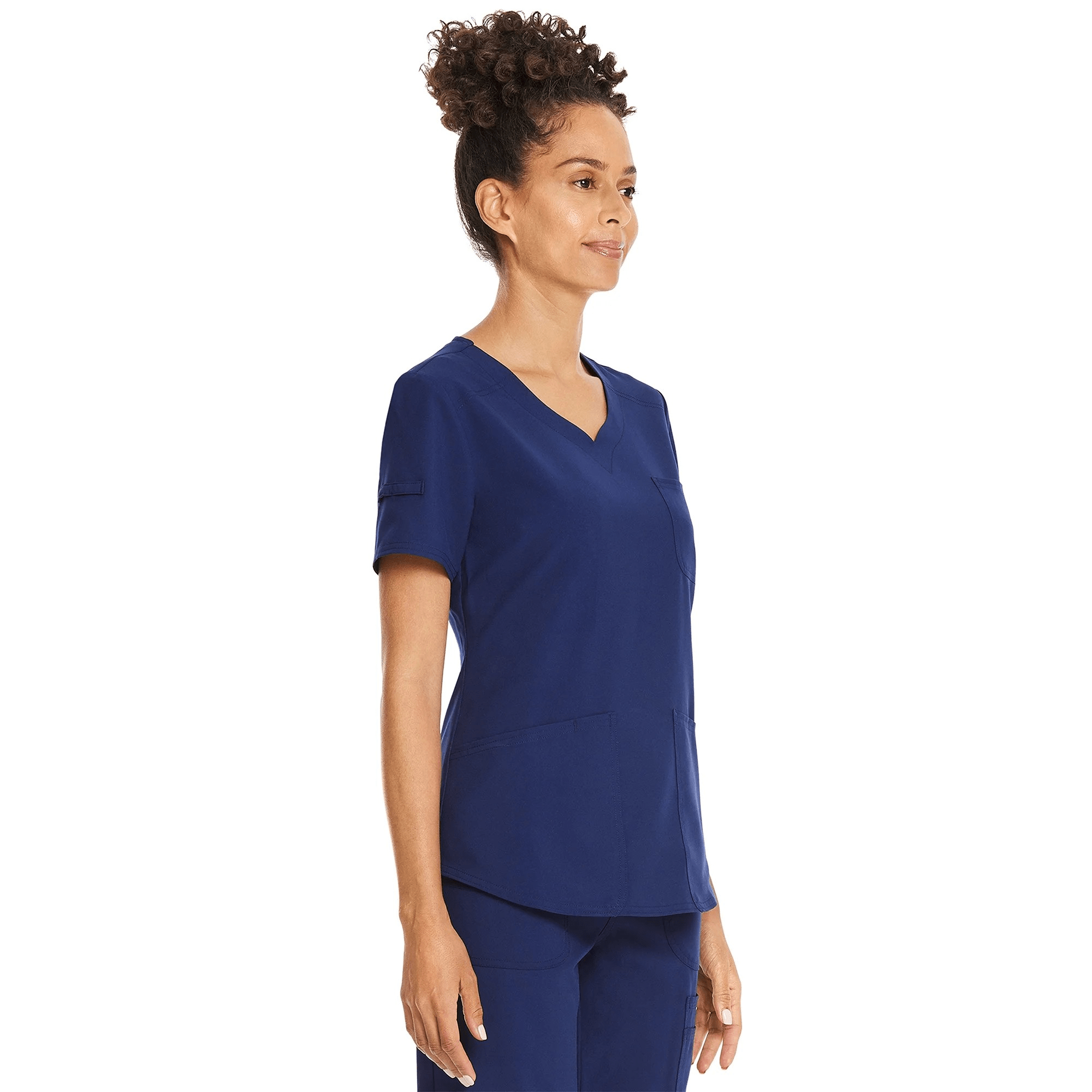 Scrubstar Women’s Core Essentials Sweetheart V-Neck Scrub Top, Indigo Blue, Size S - Image 2
