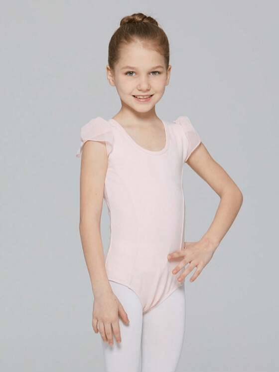 Toddler Girls Cap Sleeve Bow Back Leotard, Pink, S - Image 2