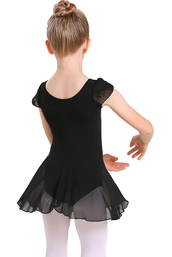 Toddler Girls Petal Sleeve Skirted Leotard Black XS - Image 2