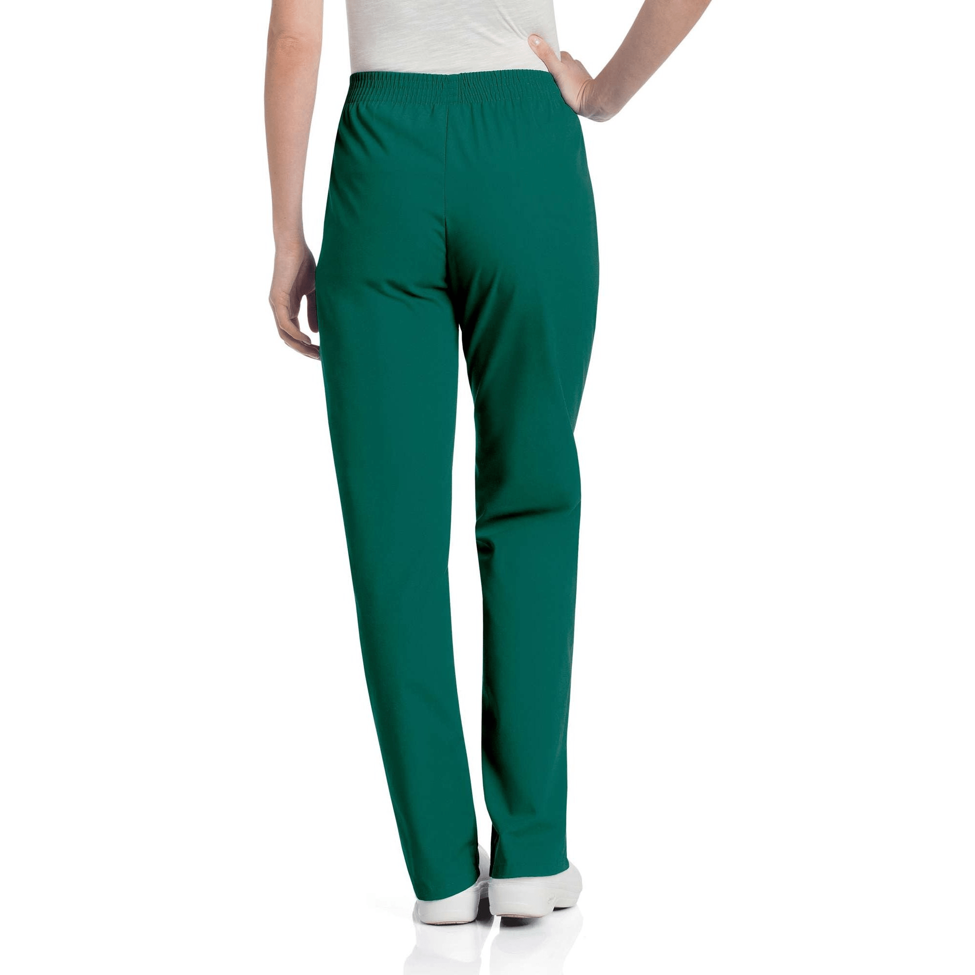 Landau Women's Classic Relaxed Scrub Pants, Hunter Green, Petite Medium - Image 3