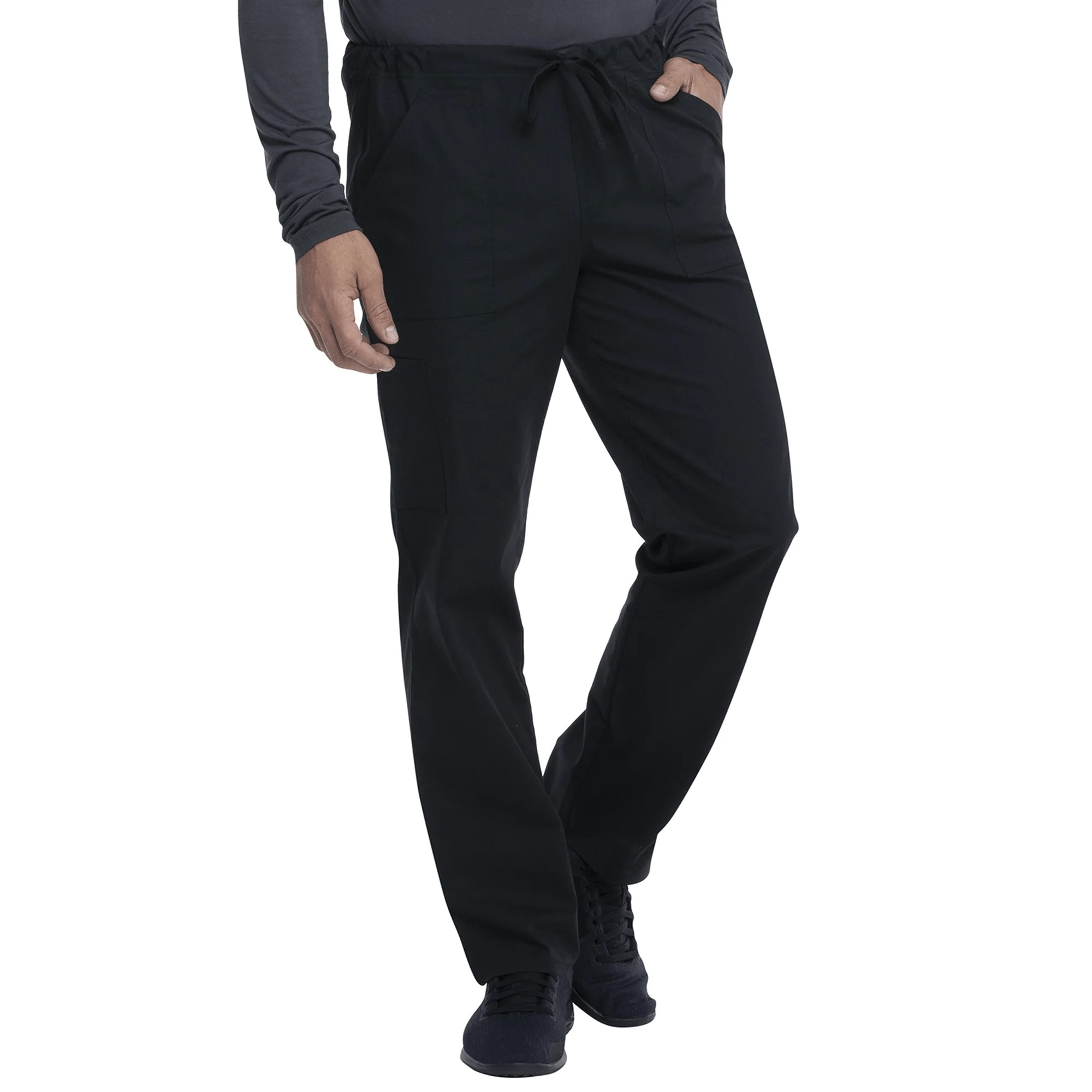 Scrubstar Unisex Cargo Open Bottom Regular Fit Scrub Pants, Black, Size XL - Image 3