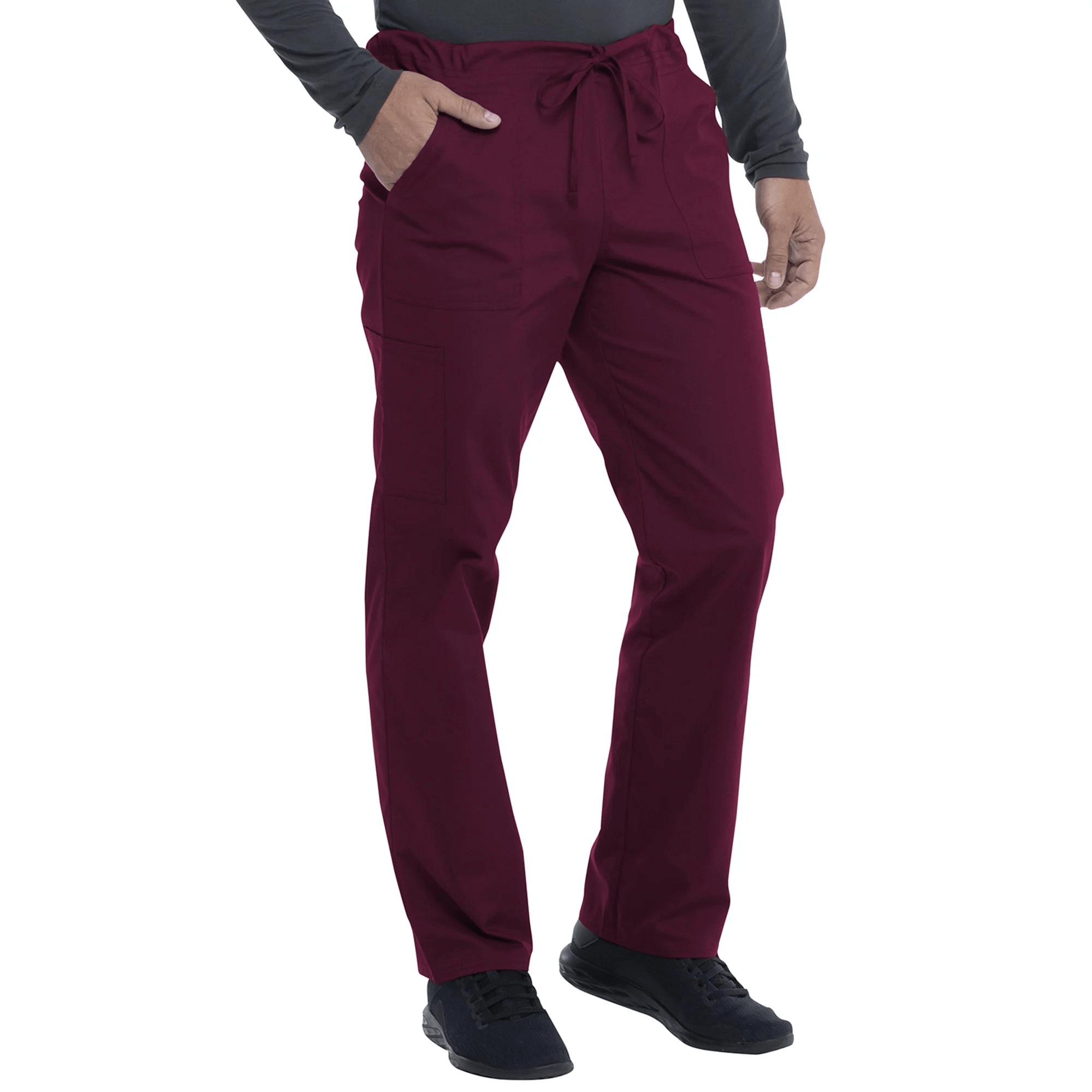 Scrubstar Core Essentials Unisex Scrub Pants with Drawstring Tie, Wine, XL - Image 3