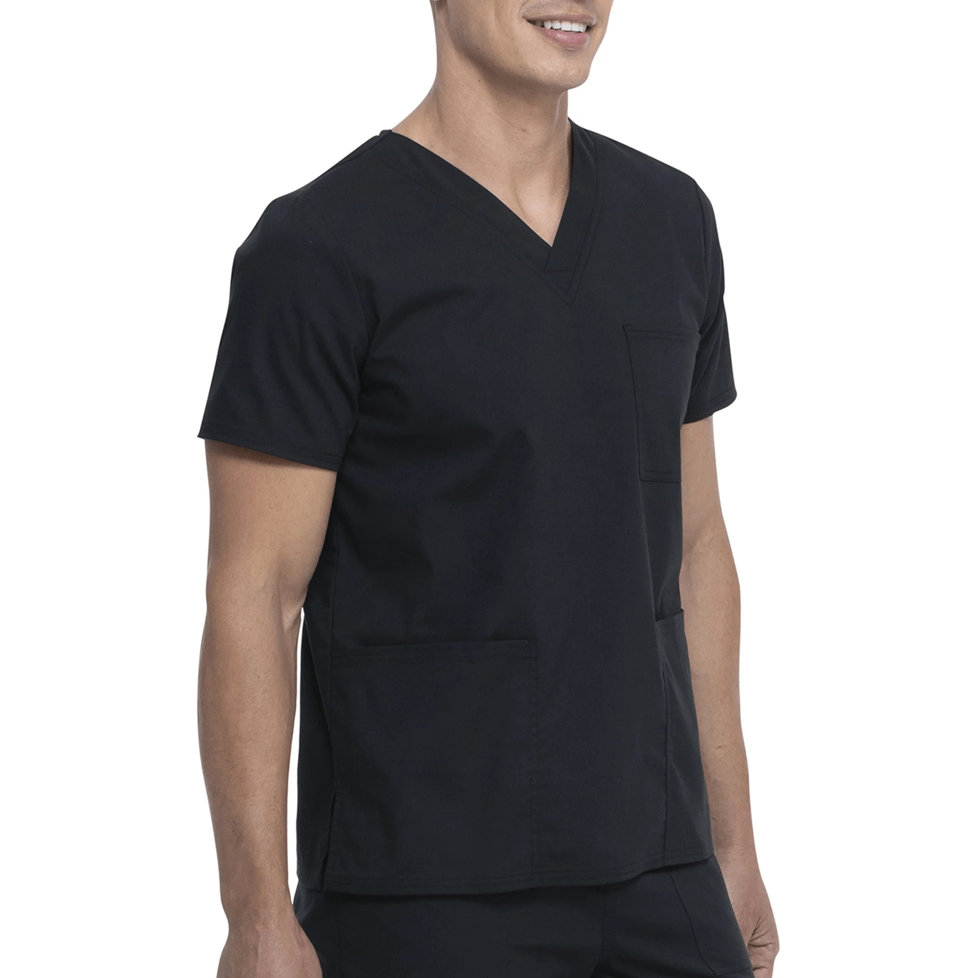 Scrubstar Core Essentials Unisex V-Neck Scrub Top, Black, L - Image 3
