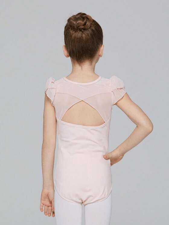 Toddler Girls Cap Sleeve Bow Back Leotard, Pink, S - Image 3