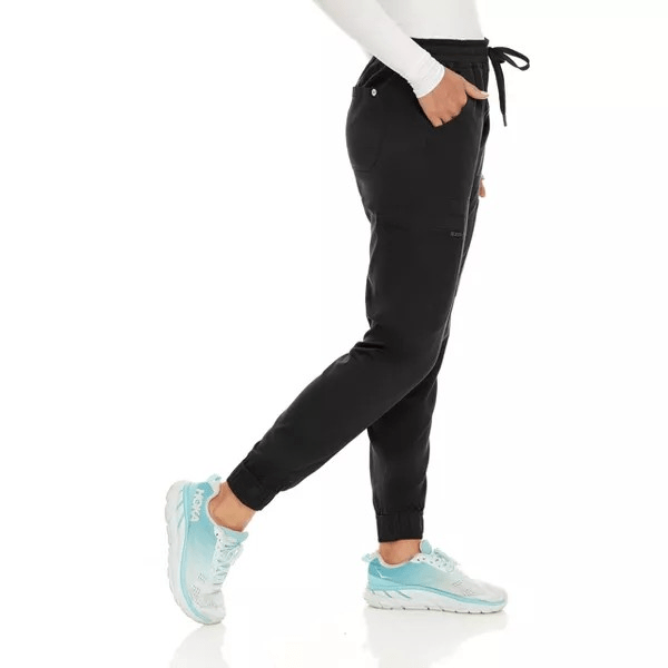 Medichic Women’s Seven Pocket Cargo Scrub Pants Joggers with 4-Way Stretch, Black, M - Image 4