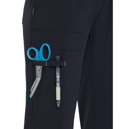 Women’s Scrubstar Regular Fit Straight-Leg Cargo Scrub Pants, Black, S - Image 4