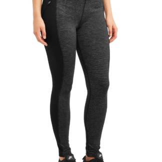 Athletic Works Women's Thermal Base Layer Legging, Black Soot, M (8–10)