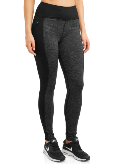 Athletic Works Women's Thermal Base Layer Legging, Black Soot, M (8–10)