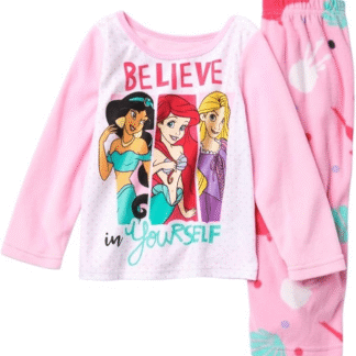 Disney Girl’s Princess 2-Piece Fleece Pajama Set, Size 10