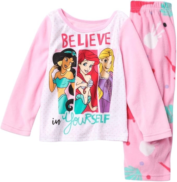 Disney Girl’s Princess 2-Piece Fleece Pajama Set, Size 10