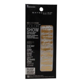 Maybelline Color Show Prints Mirror Effect Nail Stickers, 10 Golden Distress