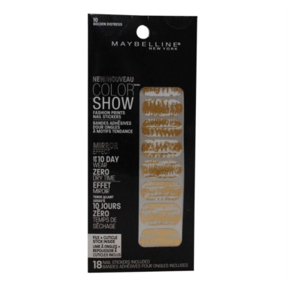 Maybelline Color Show Prints Mirror Effect Nail Stickers, 10 Golden Distress