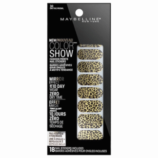 Maybelline Limited Edition Fashion Prints Mirror Effect Nail Stickers, On The Prowl (30), 18 Ct