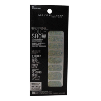 Maybelline Limited Edition Color Show Fashion Prints Mirror Effect Nail Stickers, Silver Sparks