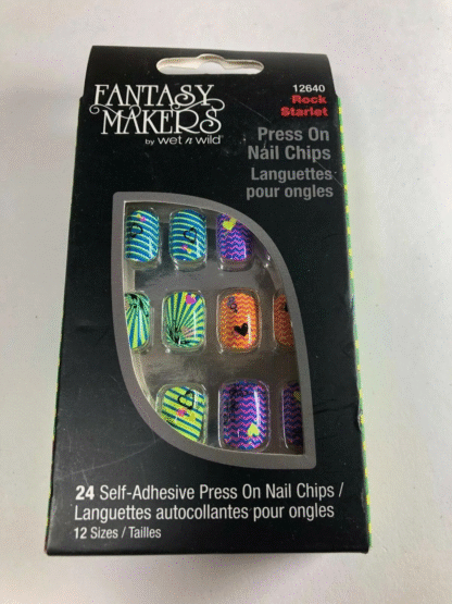 Fantasy Makers Press-On Nail Chips, Rock Starlet (12640), 24 Pieces