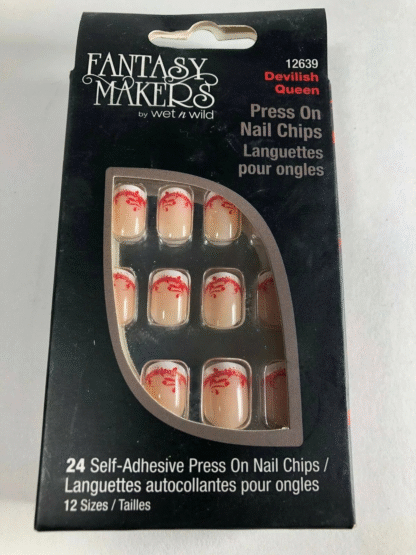 Fantasy Makers Press On Nails, Devilish Queen (12639), 24 Self-Adhesive Chips