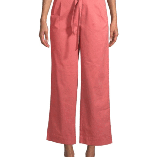 Time and Tru Women’s Self-Belt Soft Pants, Red (Size 12)