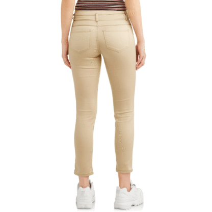 No Boundaries Juniors Triple Stack Skinny Jeans, Khaki, 5 - Image 2
