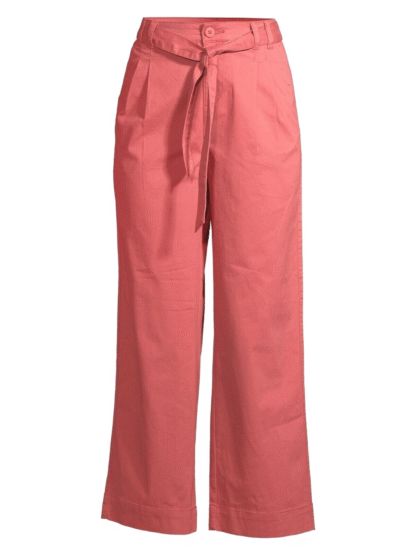 Time and Tru Women’s Self-Belt Soft Pants, Red (Size 12) - Image 5