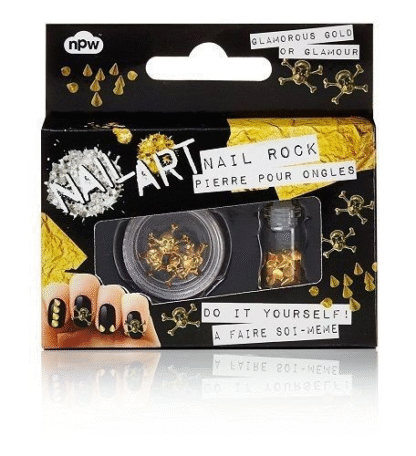Skulls & Studs Do It Yourself Nail Art Kit, Glam Gold Edition