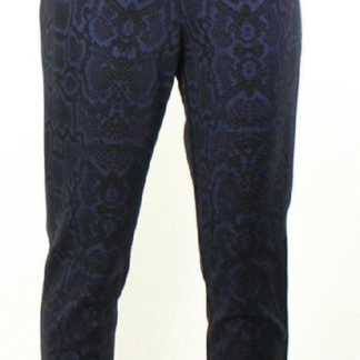 Alfani Women’s Snakeskin-Print Skinny-Leg Pants, Bold Python, Navy, Size 6 Petite