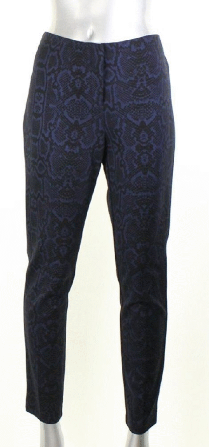 Alfani Women’s Snakeskin-Print Skinny-Leg Pants, Bold Python, Navy, Size 6 Petite