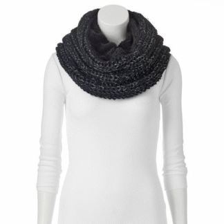 Juicy Couture Mixed Media Marled Cowl Scarf, Black