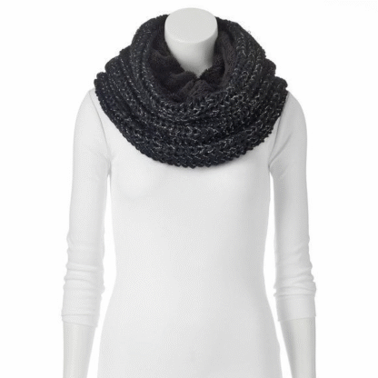 Juicy Couture Mixed Media Marled Cowl Scarf, Black
