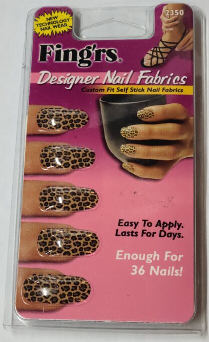 Fingrs Designer Nail Fabrics Leopard Print Nail Wraps 36 Count with Buffer #2350